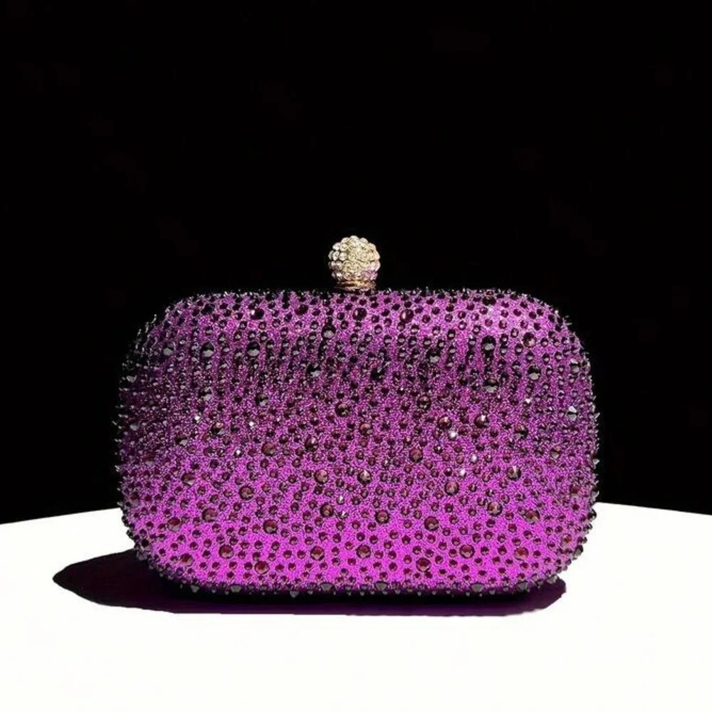 Elegant Black Crystal Evening Clutch